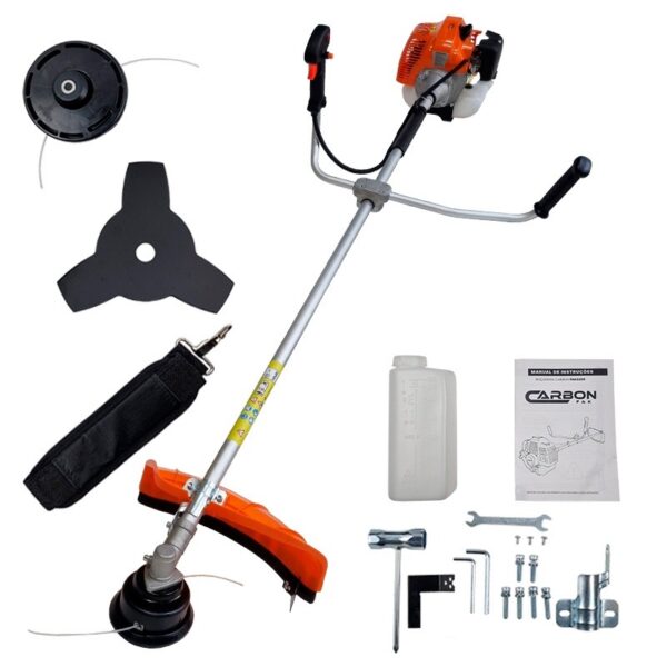 Roçadeira a Gasolina Lateral 2,5HP 52cc Profissional Muito Potente Carbon Fak